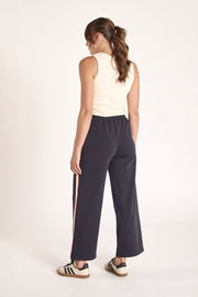 Noah Cropped Pant - Navy Multi Stripe