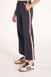 Noah Cropped Pant - Navy Multi Stripe