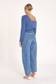 Molly Off Shoulder Top - Blue