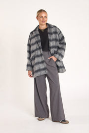 Maple Coat - Black Grey Check