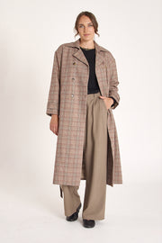 Sawyer Trench Coat - Cocoa Check