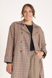 Sawyer Trench Coat - Cocoa Check