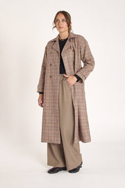 Sawyer Trench Coat - Cocoa Check