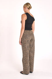 Cassie Wide Leg Jean - Dark Leopard