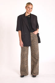 Cassie Wide Leg Jean - Dark Leopard