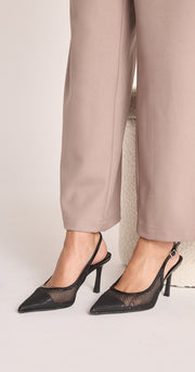 Xahia Heel - Black Net Mesh