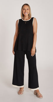 Eden Knitted Pant - Black & Cream