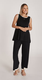 Eden Knitted Pant - Black & Cream