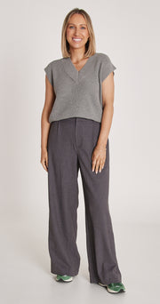 Jasper Knitted Vest - Grey Marle