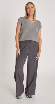 Jasper Knitted Vest - Grey Marle