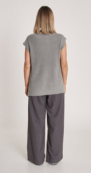 Jasper Knitted Vest - Grey Marle