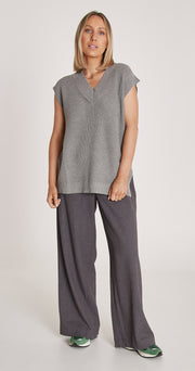 Jasper Knitted Vest - Grey Marle