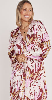 Anya Dress - Berry Floral