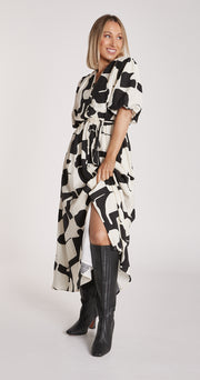 Bailey Dress - Black Cream Print