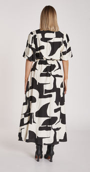 Bailey Dress - Black Cream Print