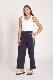 Noah Cropped Pant - Navy Stripe