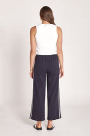 Noah Cropped Pant - Navy Stripe
