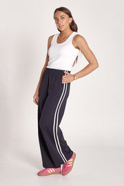 Noah Wide Pant - Navy Stripe