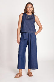 Arlo Cropped Pant - Dark Blue