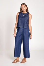 Arlo Cropped Pant - Dark Blue