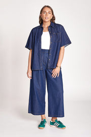 Arlo Cropped Pant - Dark Blue