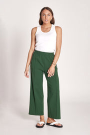 Noah Cropped Pant - Green Stripe