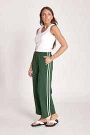 Noah Cropped Pant - Green Stripe
