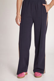 Noah Wide Pant - Navy Camel Stripe