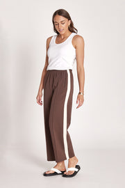 Noah Cropped Pant - Chocolate Cream Stripe