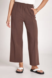 Noah Cropped Pant - Chocolate Cream Stripe