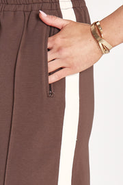 Noah Wide Pant - Chocolate Cream Stripe