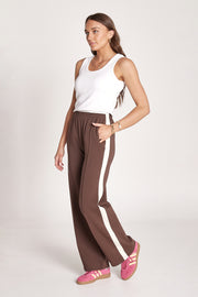 Noah Wide Pant - Chocolate Cream Stripe
