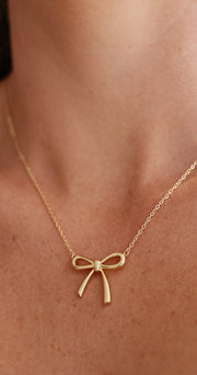 Jaz Bow Necklace - Gold