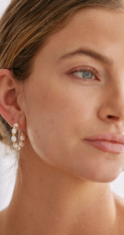 Tilly Hoop Earrings - Pearl & Gold