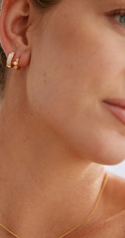 Sola Hoop Earrings 2 Pack - Gold & White