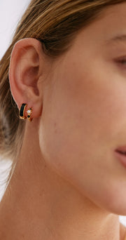 Sola Hoop Earrings 2 Pack - Gold & Black