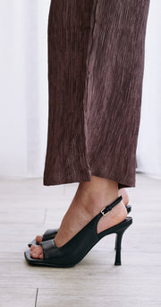 Letty Heel - Black Leather