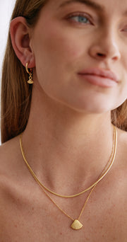 Asha Shell Hoop Earrings - Gold
