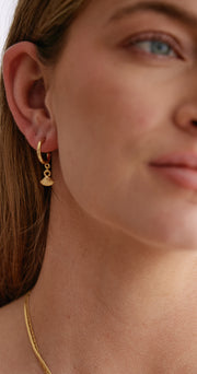 Asha Shell Hoop Earrings - Gold