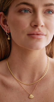 Asha Shell Hoop Earrings - Gold