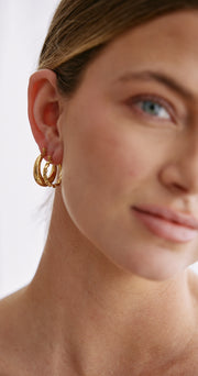 Esther Hoop Earrings 2 Pack - Gold