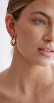 Esther Smooth Hoop Earrings - Gold