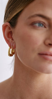 Violet Hoop Earrings 2 Pack - Gold