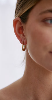 Violet Medium Hoop Earrings - Gold