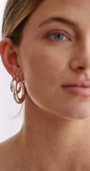 Layla Hoop Earrings 3 Pack - Silver