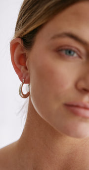 Layla Medium Hoop Earrings - Silver