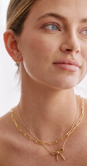 Jaz Bow Necklace - Gold
