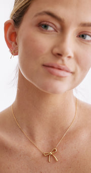 Jaz Bow Necklace - Gold