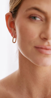 Louise Square Hoop Earrings - Gold