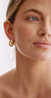Ebony Hoop Earrings - Gold